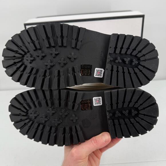 NEW Larroude Jordan Lace Up Ivory Violet Combat Boots Size 5.5 - Picture 11 of 13